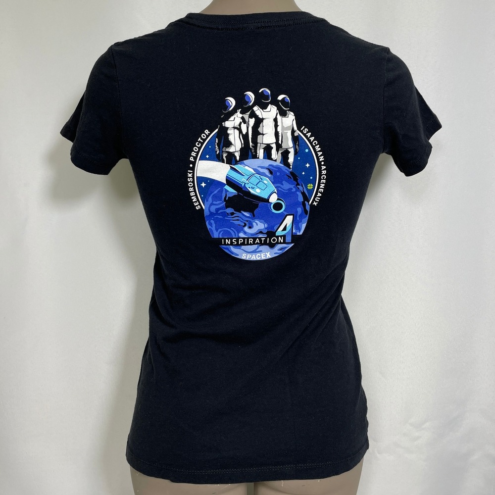SpaceX Inspiration4 Mission Dragon Craft Elon Musk Black T-Shirt Women's SMALL